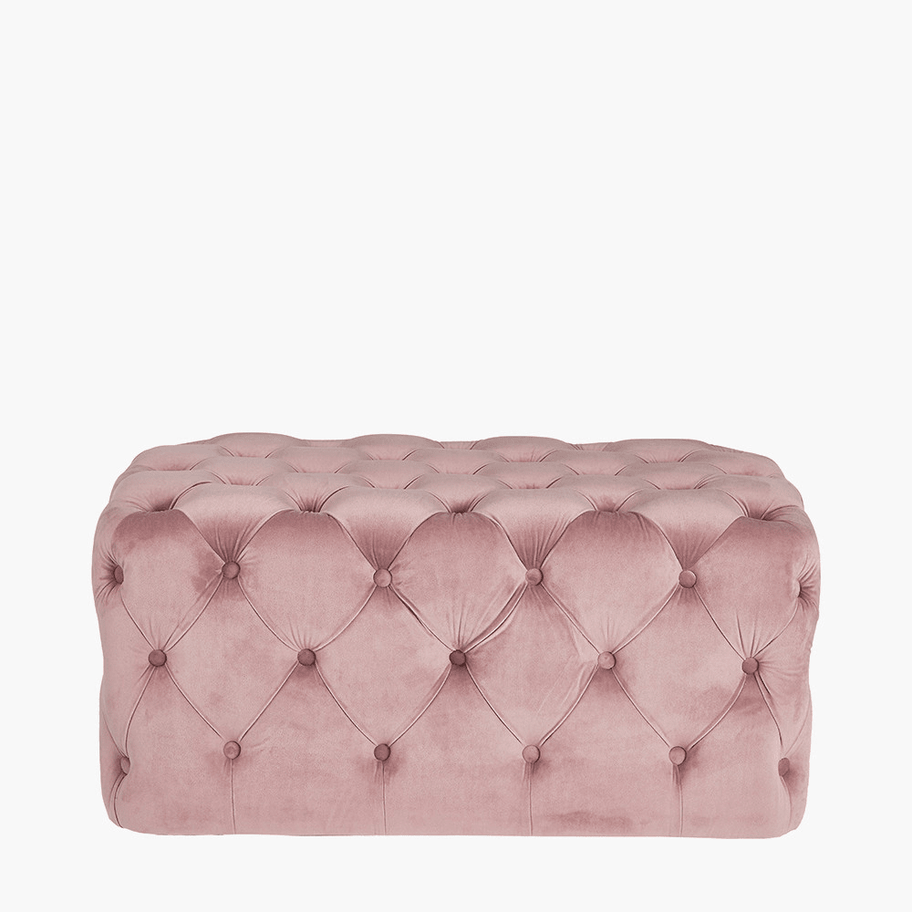 Langley Blush Pink Buttoned Bench