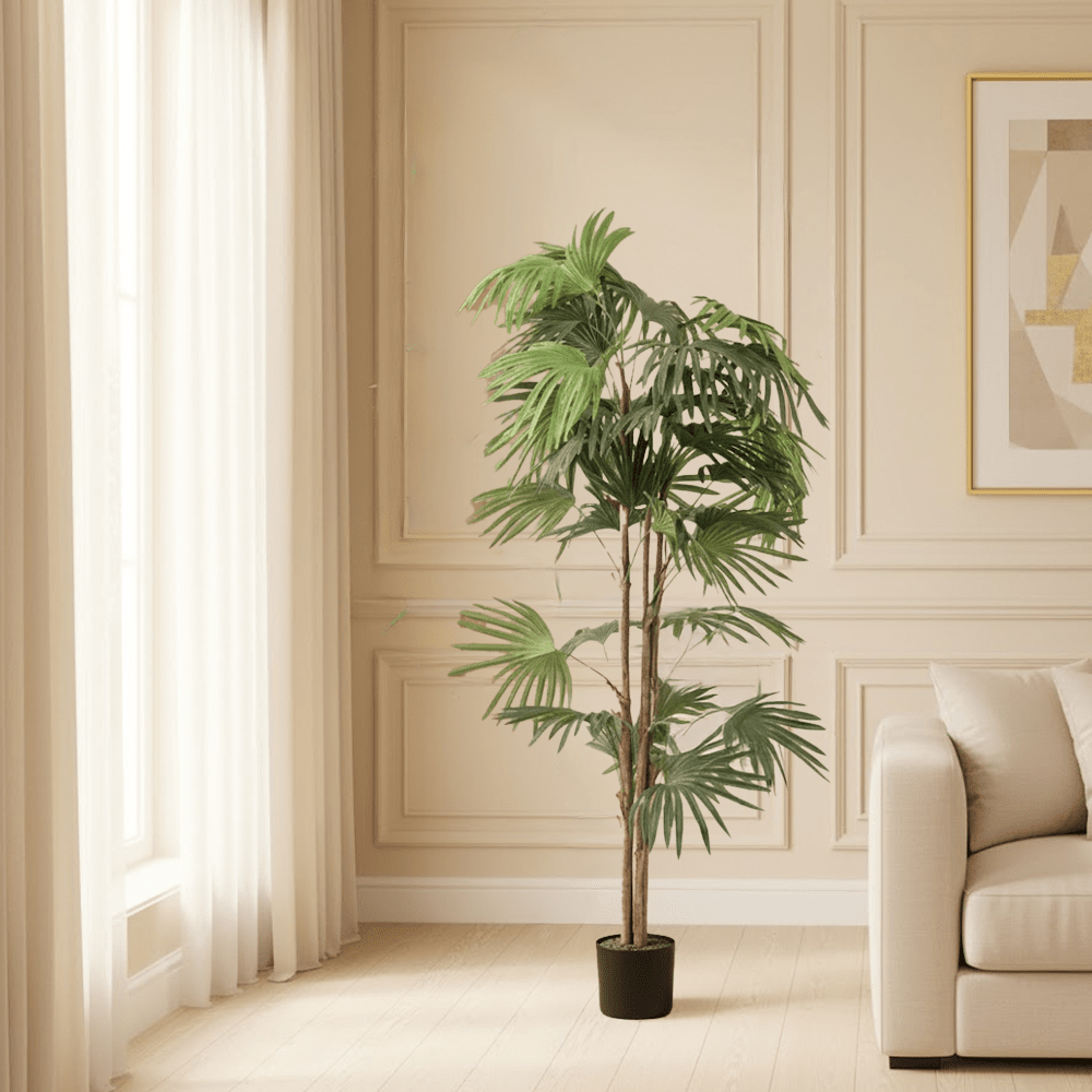 Large Faux Chinese Fan Palm Tree