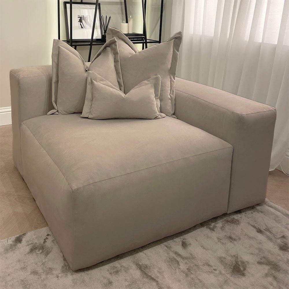 Lenox Mink Velvet Pillow Back Modular Sofa Range
