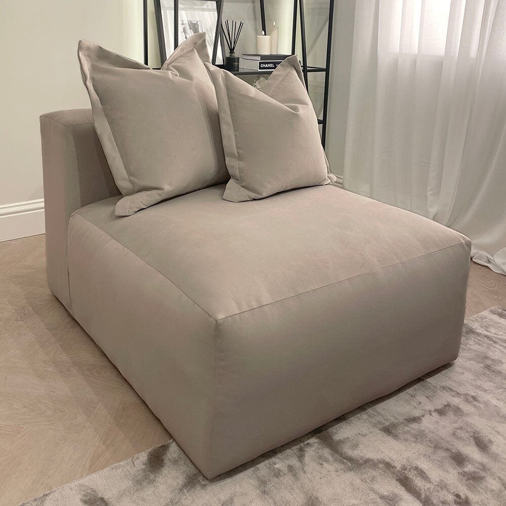 Lenox Mink Velvet Pillow Back Modular Sofa Range