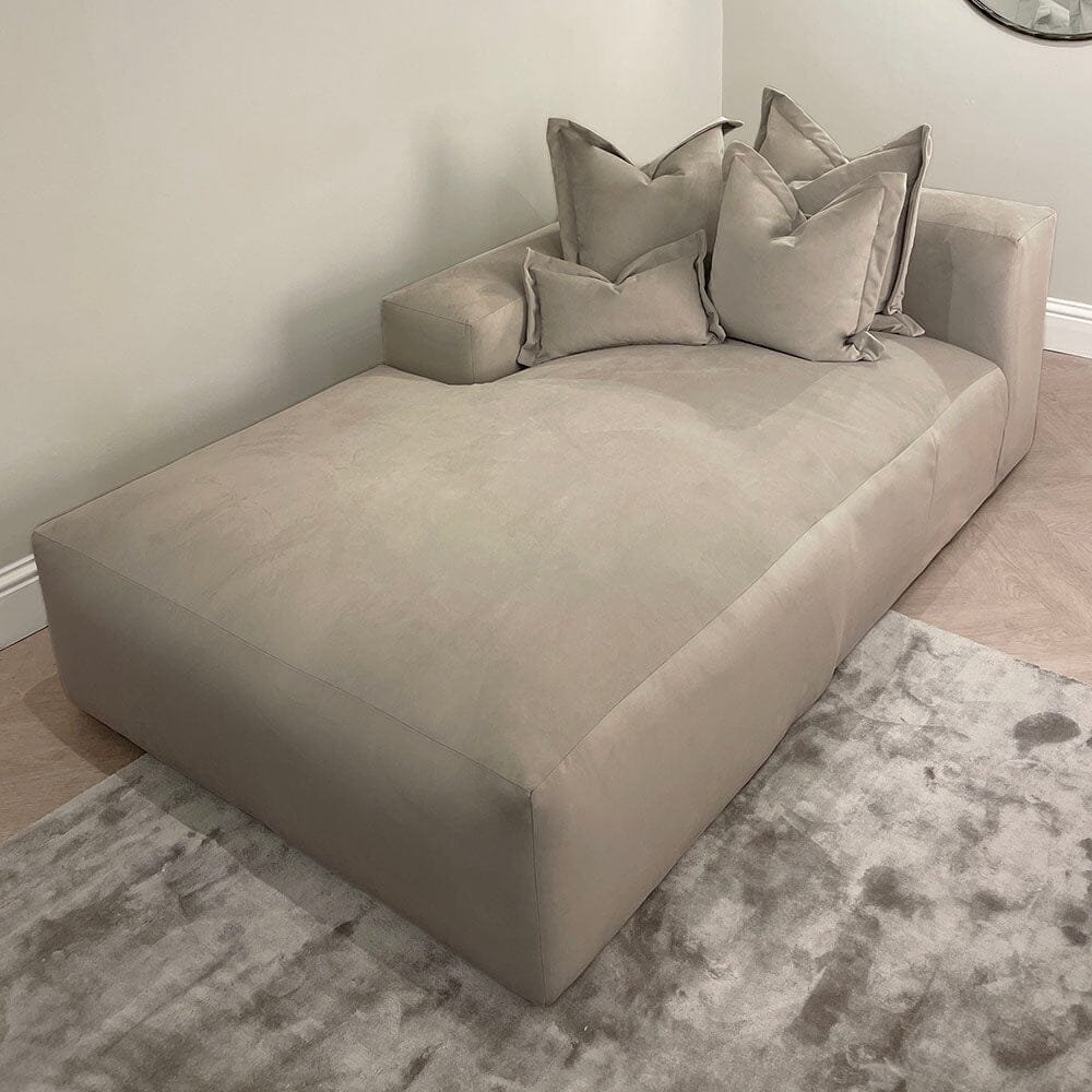 Lenox Mink Velvet Pillow Back Modular Sofa Range
