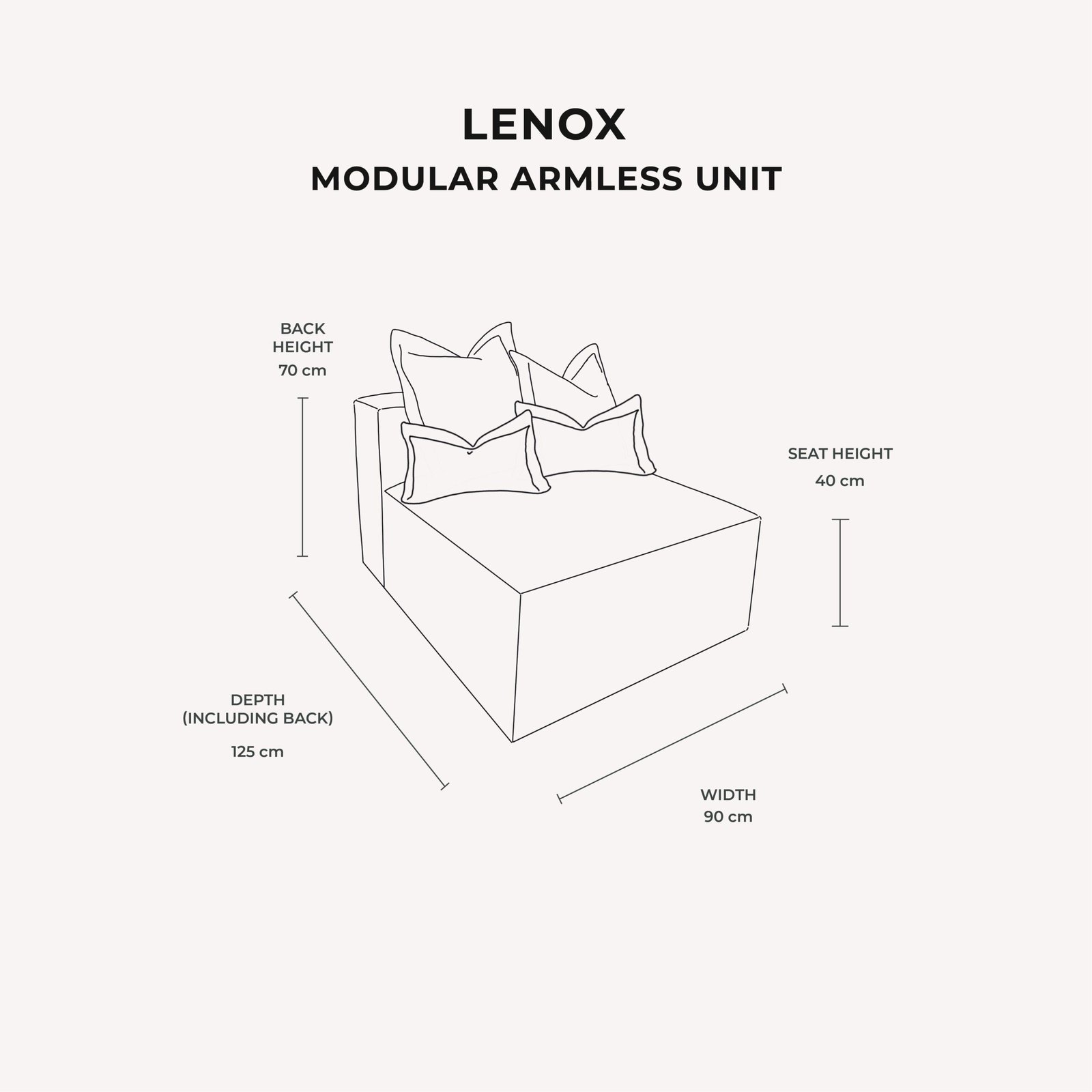 Lenox Shadow Grey Velvet Pillow Back Modular Sofa Range