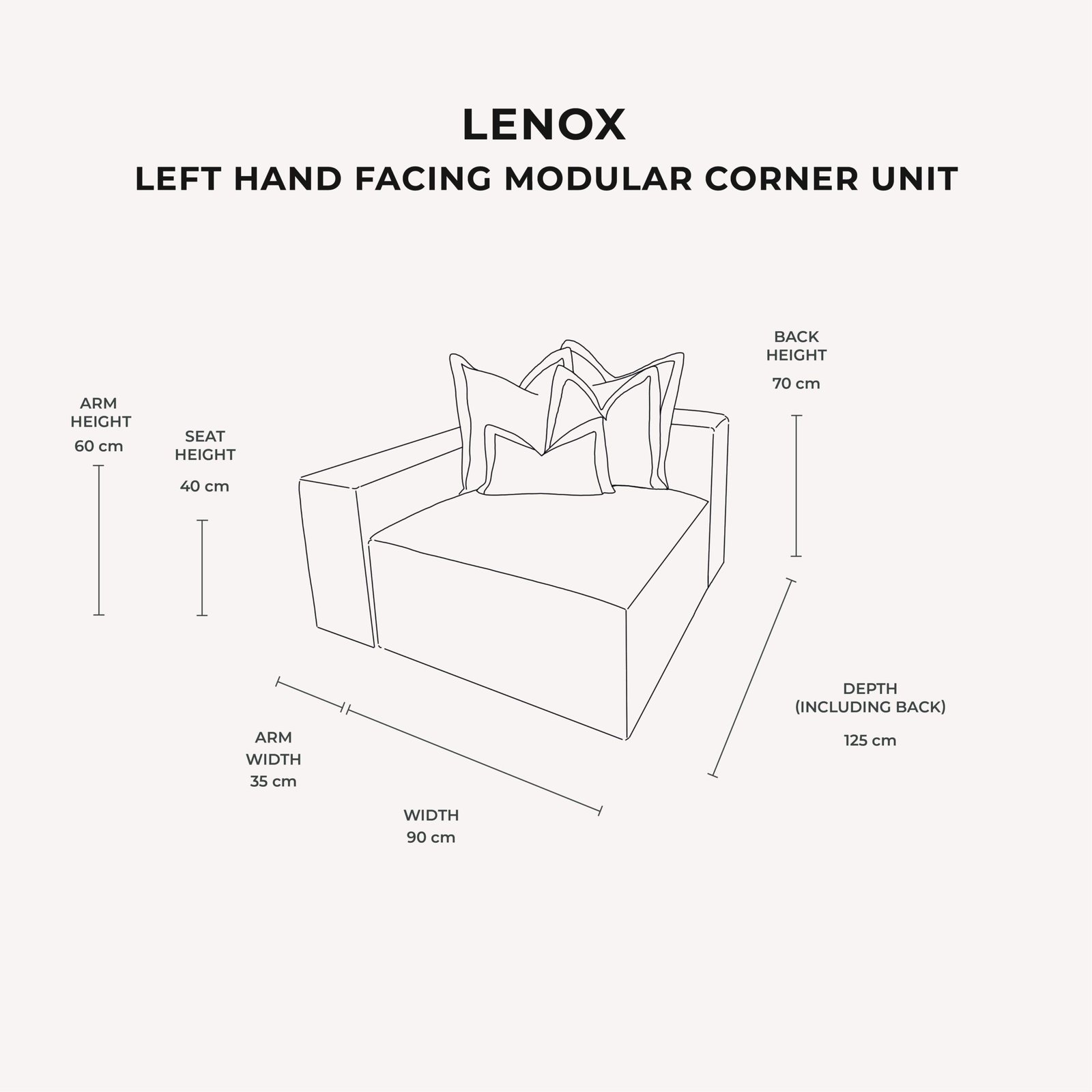 Lenox Shadow Grey Velvet Pillow Back Modular Sofa Range