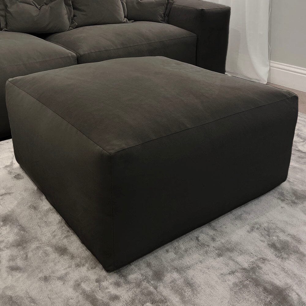 Lenox Shadow Grey Velvet Pillow Back Modular Sofa Range