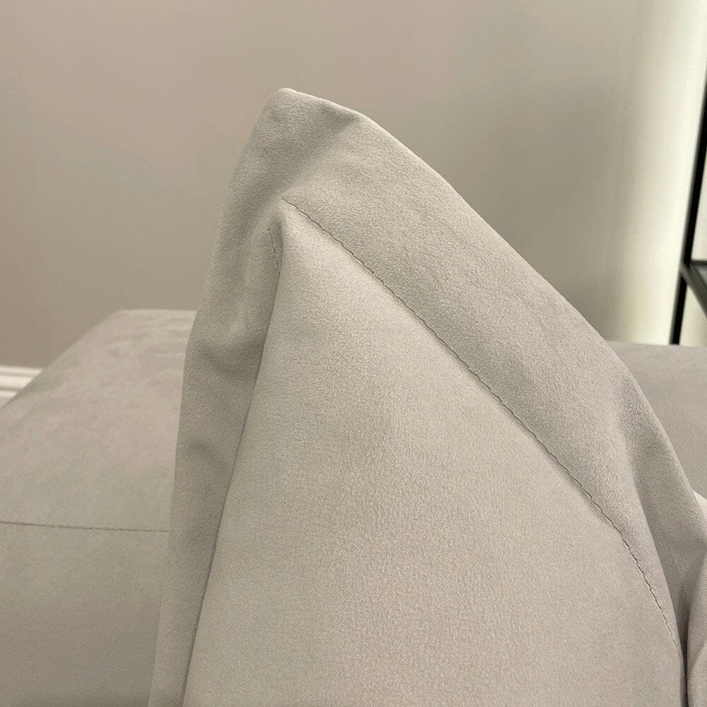 Lenox Silver Velvet Pillow Back Modular Sofa Range