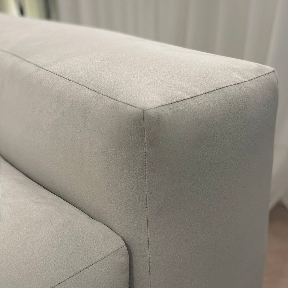 Lenox Silver Velvet Pillow Back Modular Sofa Range