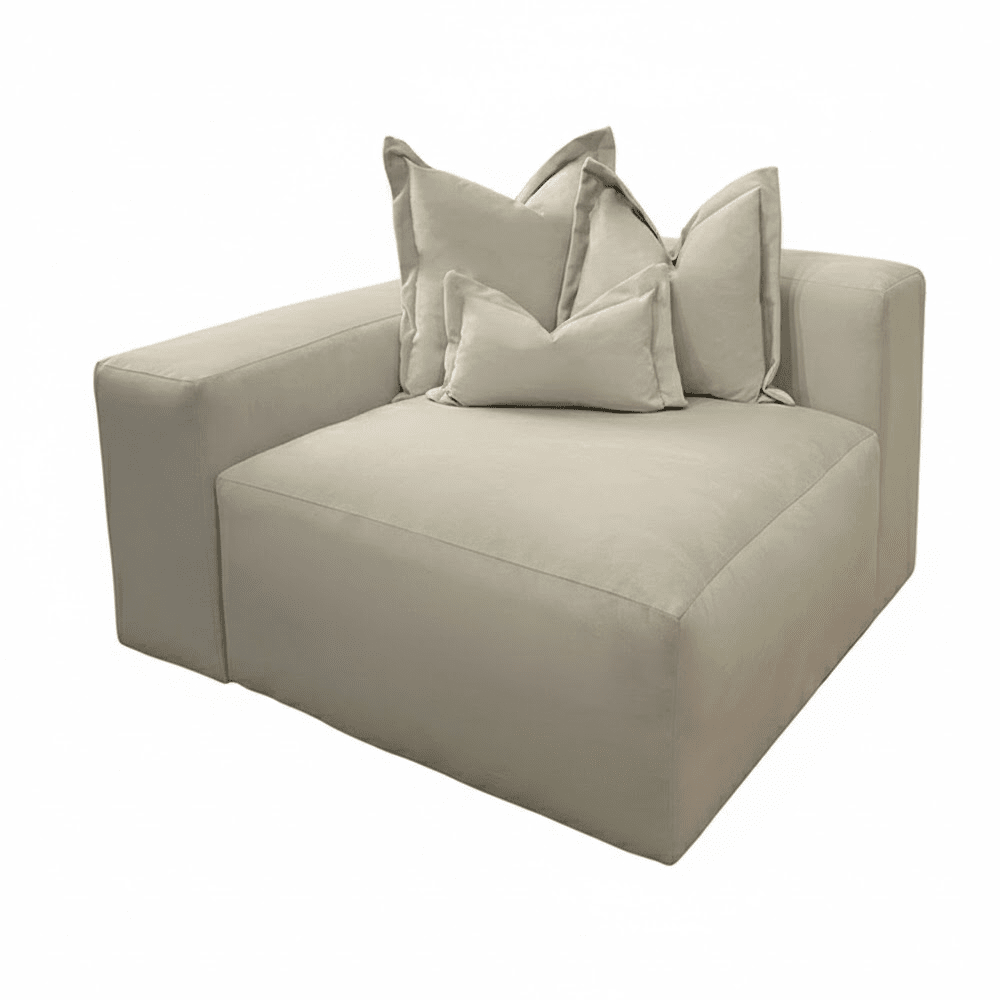 Lenox Silver Velvet Pillow Back Modular Sofa Range