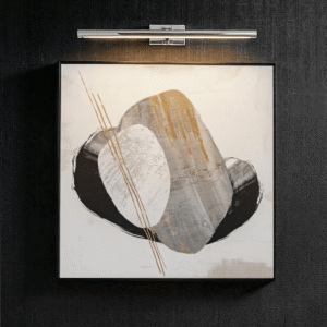 Levante Monochrome Abstract Framed Canvas Wall Art with Gold Detail