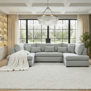 Lexington Stone Textured Medium U Shape Sofa