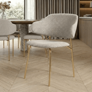 Libbie Beige & Gold Dining Chair