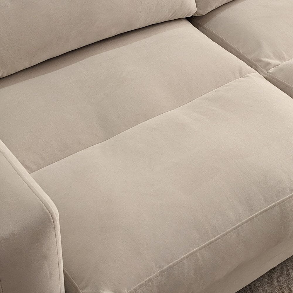 Lisbon Cream Velvet Sofa Range with Stitch Detailing