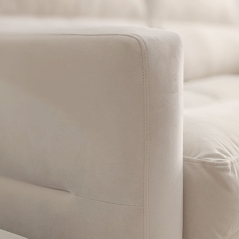 Lisbon Cream Velvet Sofa Range with Stitch Detailing