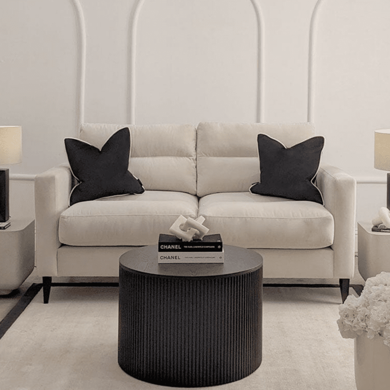 Lisbon Cream Velvet Sofa Range with Stitch Detailing