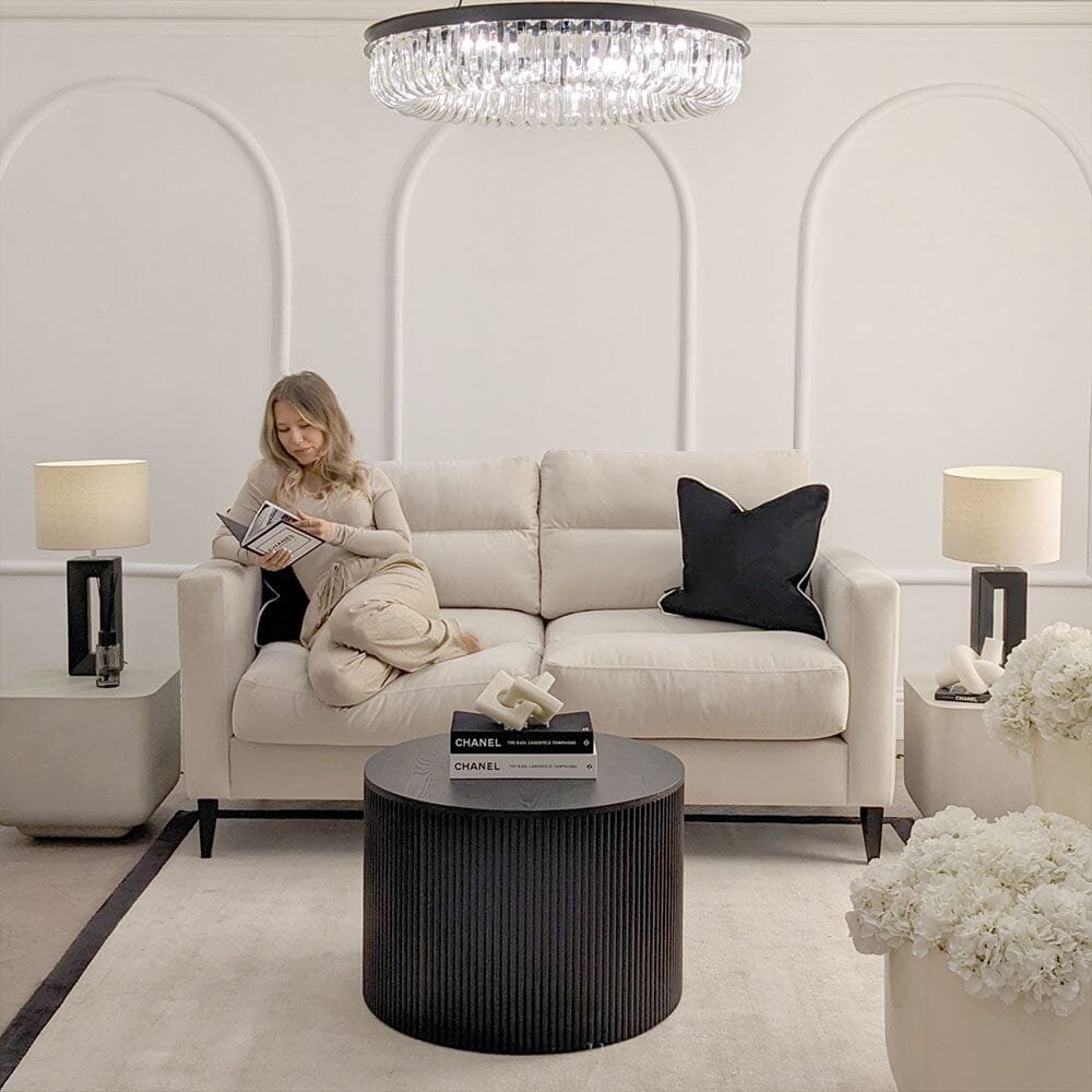 Lisbon Cream Velvet Sofa Range with Stitch Detailing