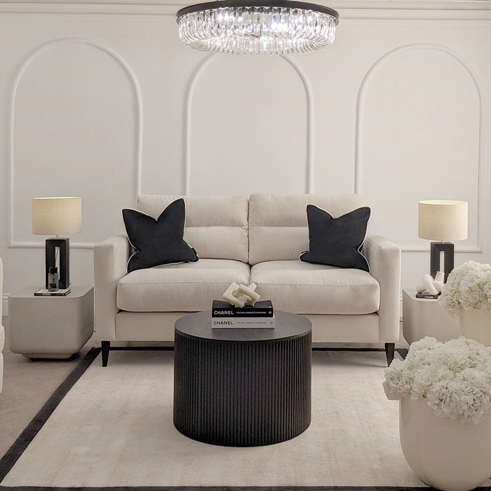 Lisbon Cream Velvet Sofa Range with Stitch Detailing
