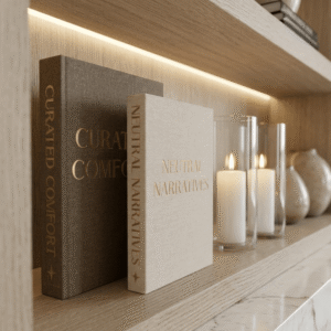 Lisle Cream & Brown Linen Effect Decorative Book Boxes - Set of 2