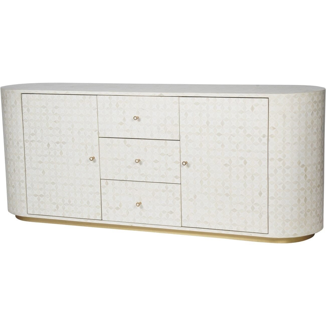 Livia Cream & Gold Patterned Bone Sideboard