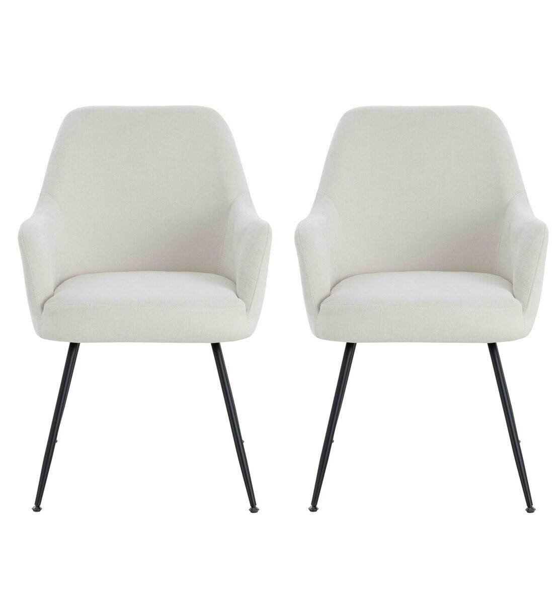 Liza Cream Textured Dining Chairs - Set of 2