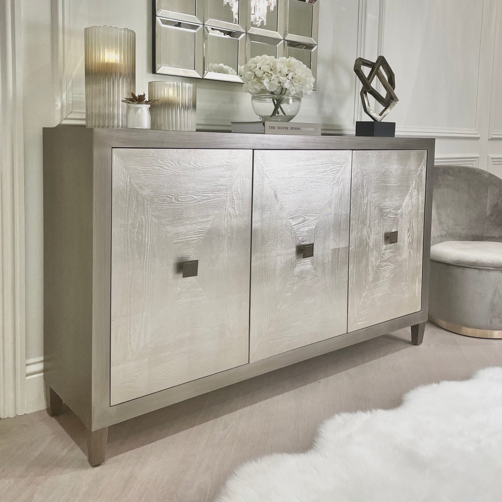 Lockett Premium Silver & Bronze 3 Door Sideboard