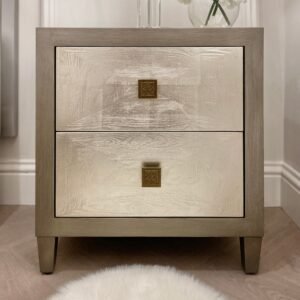 Lockett Luxury Silver & Bronze Bedside Table