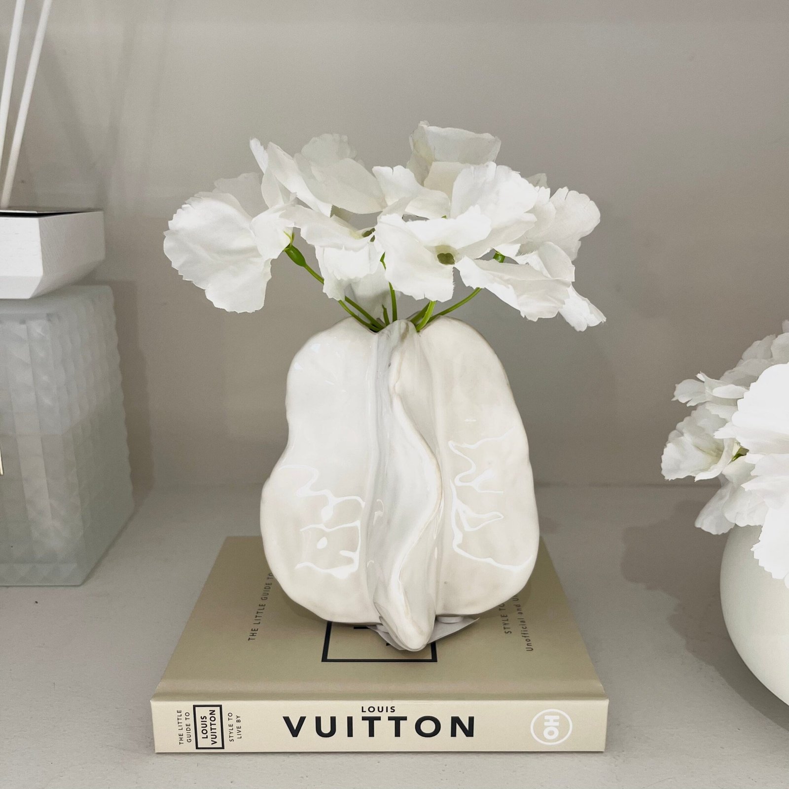 Lorelei Mini Cream Decorative Ceramic Vase