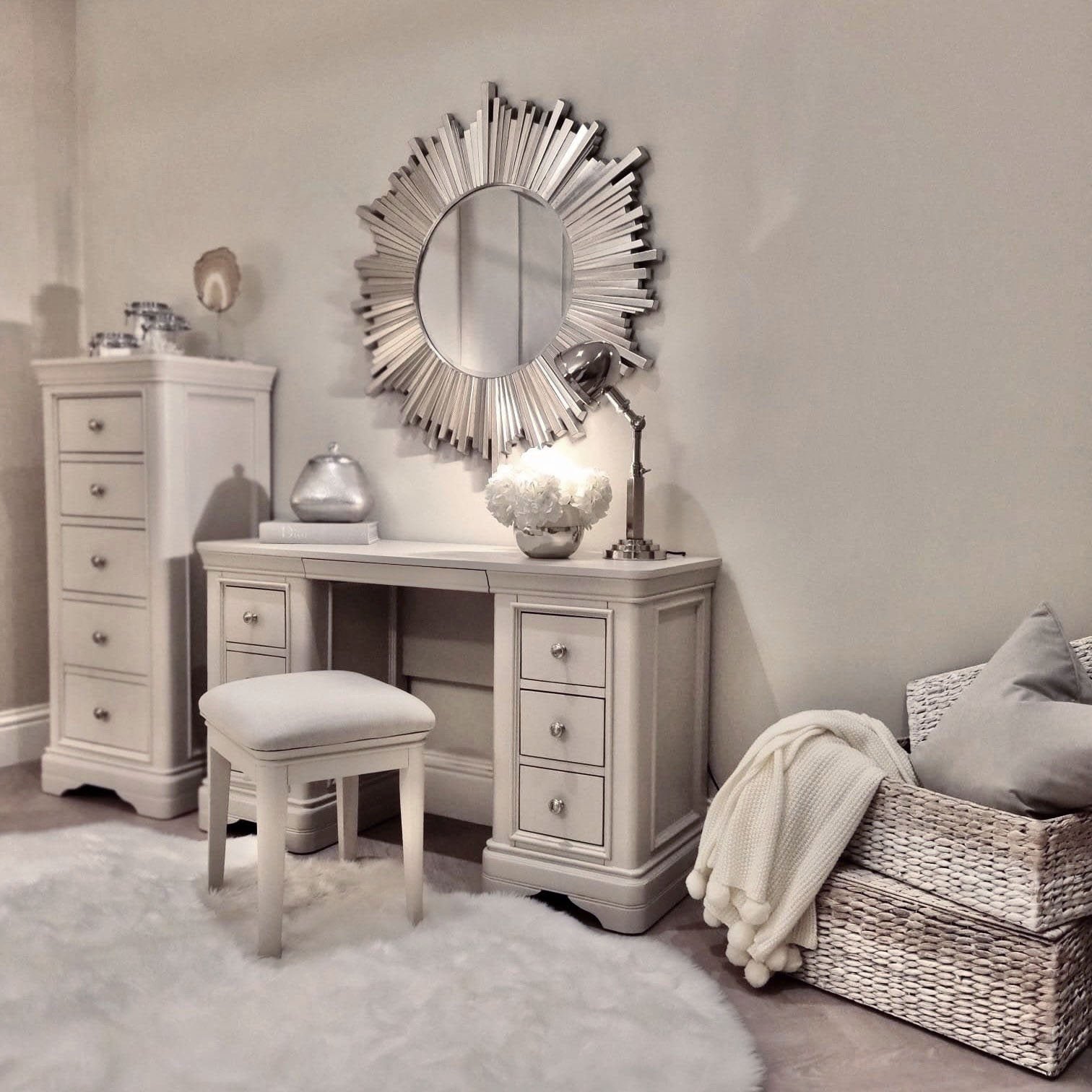 Louvre Taupe Upholstered Stool