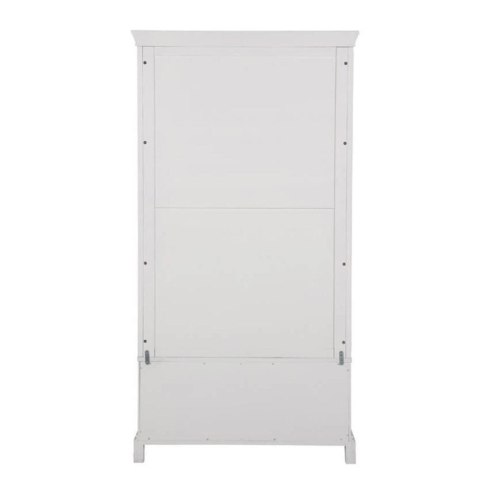 Louvre White Wooden 2 Door 1 Drawer Wardrobe