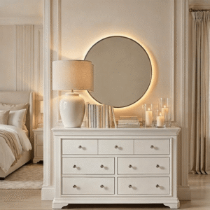 Louvre White Wooden 7 Drawer Chest