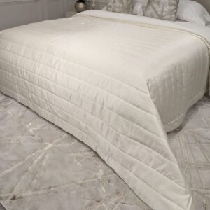 Lunar Oyster Luxury Textured Satin Bedspread