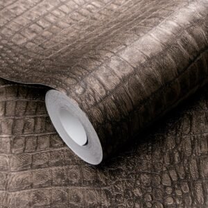 Mabel Bronze Croc Print Textured Wallpaper