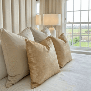 Maddie Textured Gold Cushion- 43 x 43cm