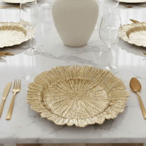Maisie Gold Coral Charger Plate- Set of 4