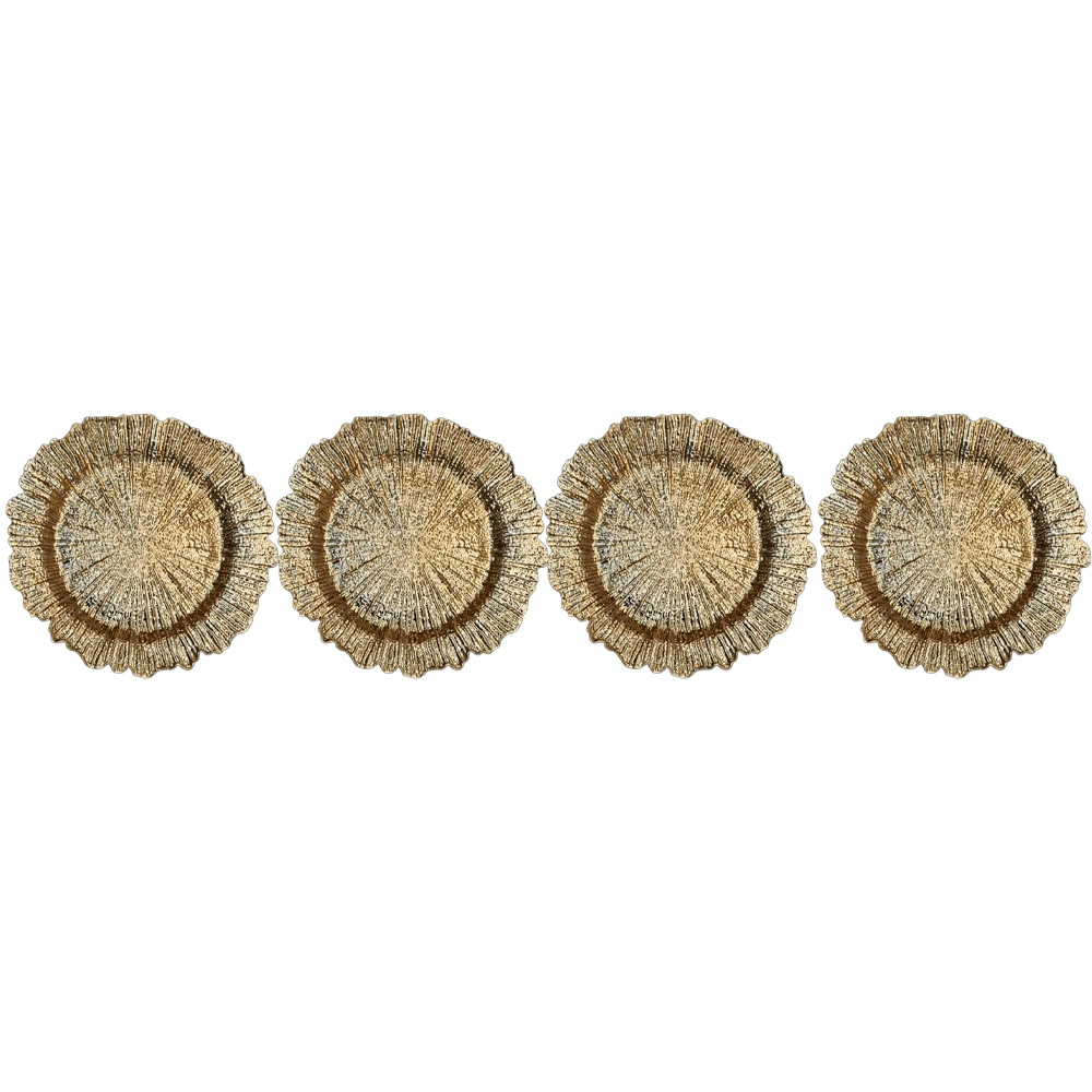 Maisie Gold Coral Charger Plate- Set of 4