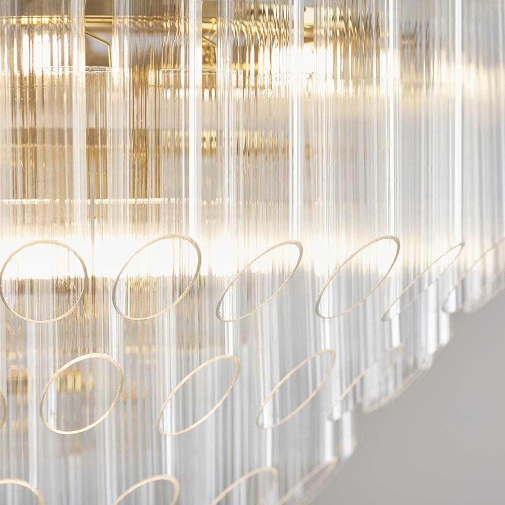 Maisie Luxury Gold & Glass 12 Light Pendant Ceiling Light