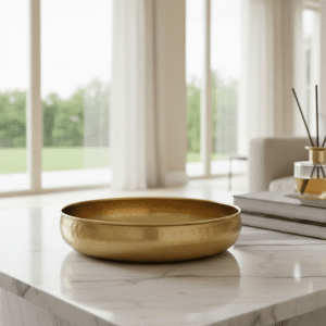 Marcia Gold Round Hammered Decorative Dish
