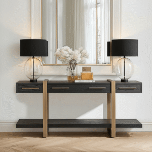 Marille Black & Bronze Large Console Table