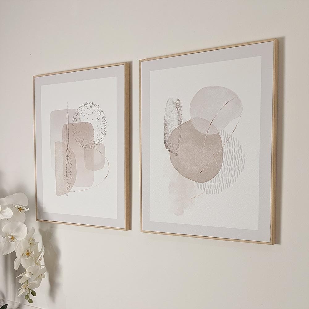 Marina Abstract Print Framed Canvas Wall Art - Set of 2