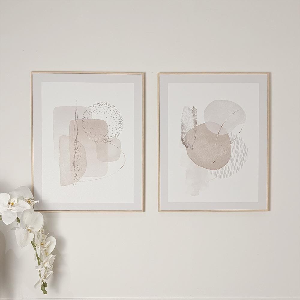Marina Abstract Print Framed Canvas Wall Art - Set of 2