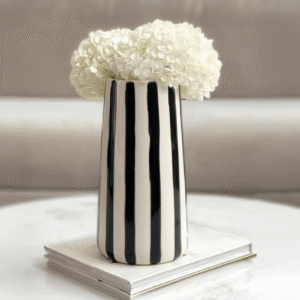 Mariza Black & White Striped Vase