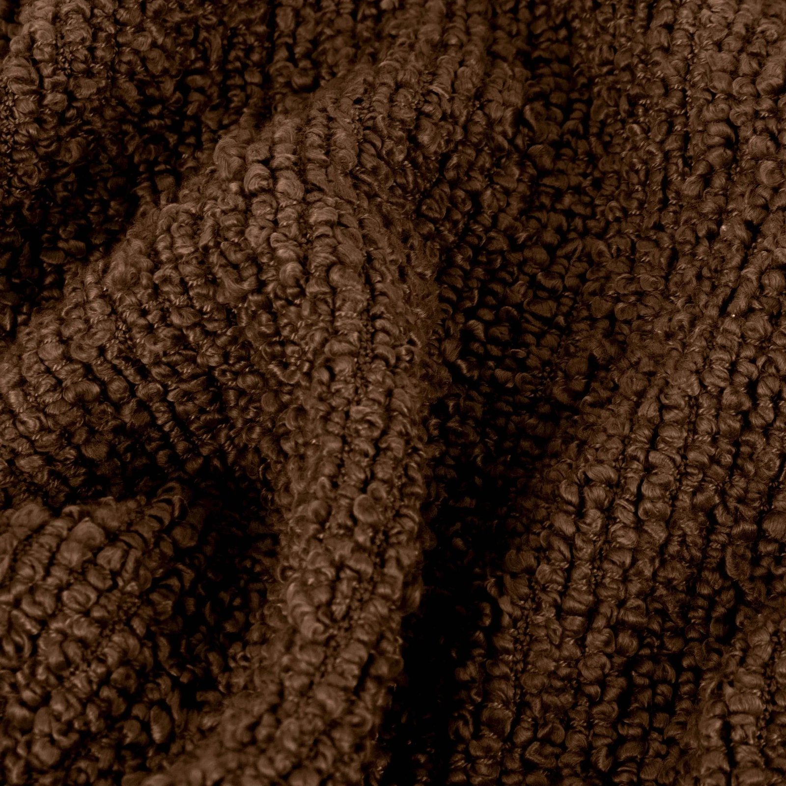 Marni Brown Boucle Textured Tasselled Throw