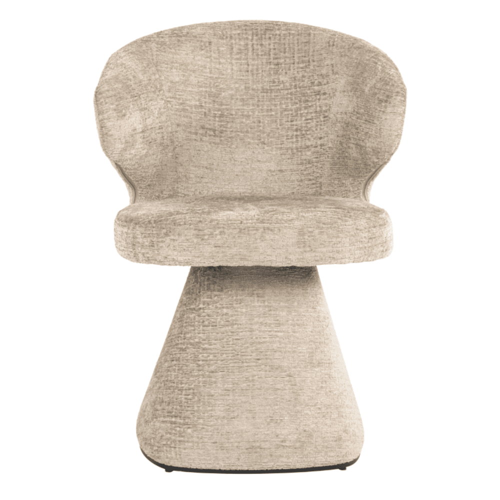 Marnie Sand Chenille Curved Dining Chair