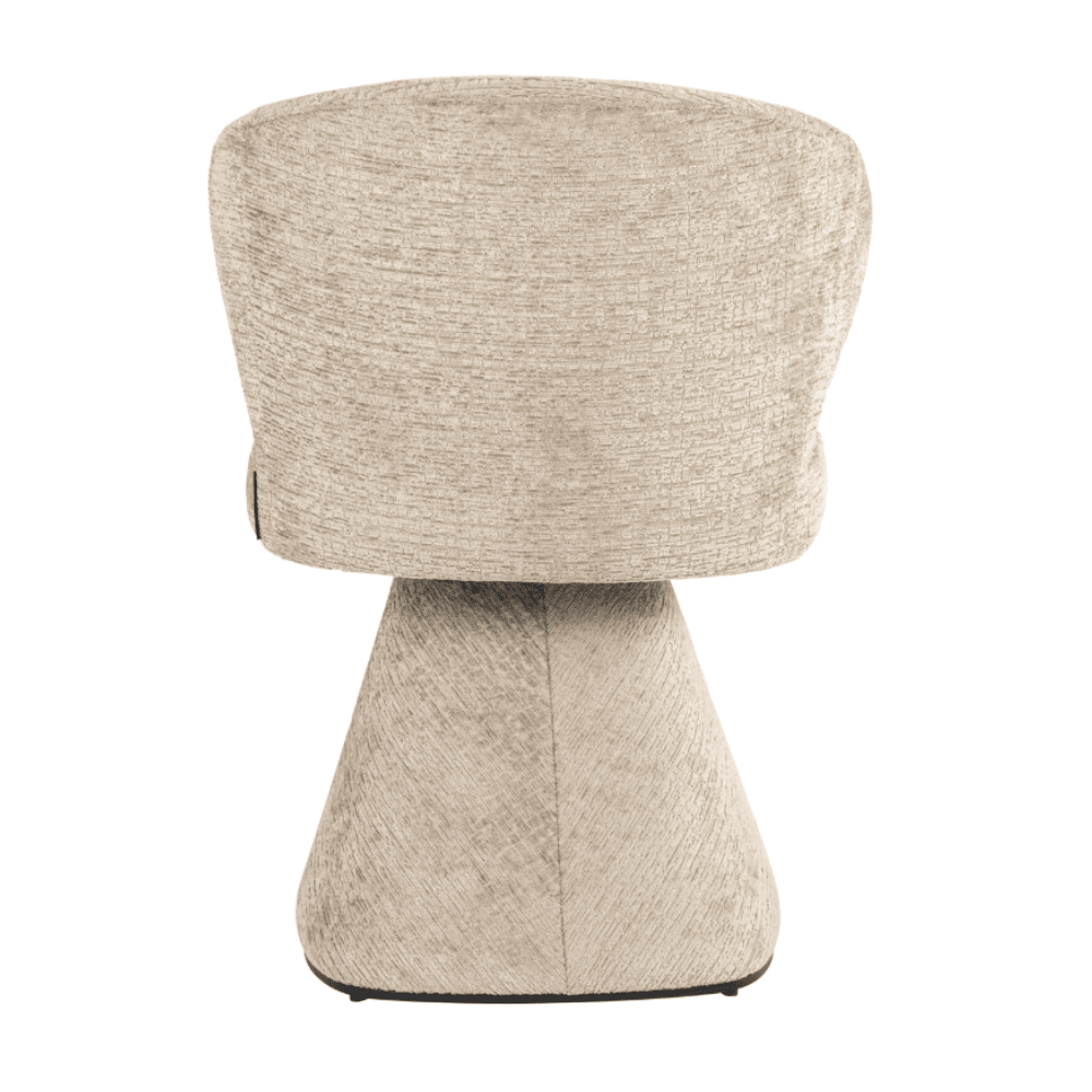 Marnie Sand Chenille Curved Dining Chair