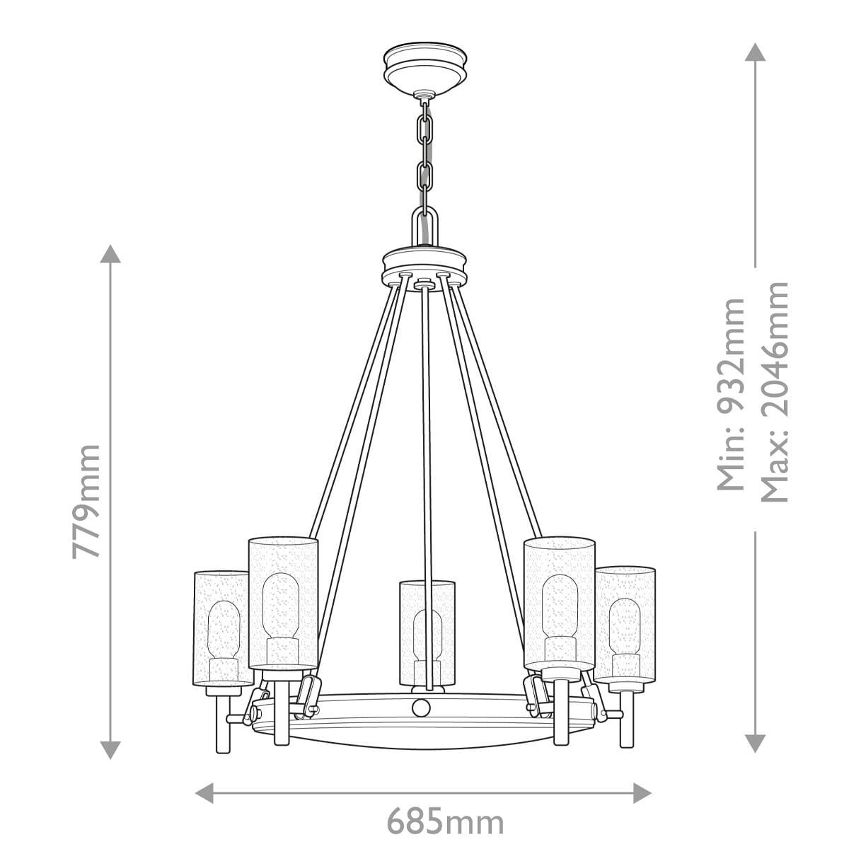 Marquis Black 6 Light Pendant Ceiling Light