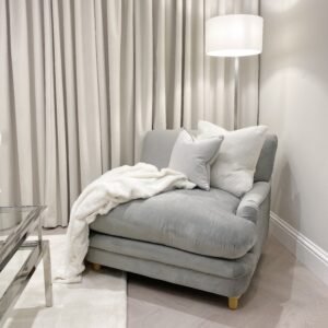 Marshmallow Grey Velvet Squashy Chair