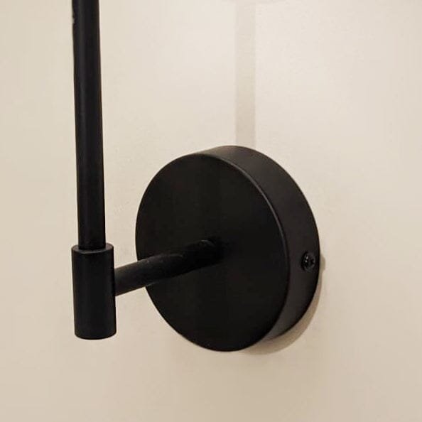 Matira Black Wall Light with White Shade