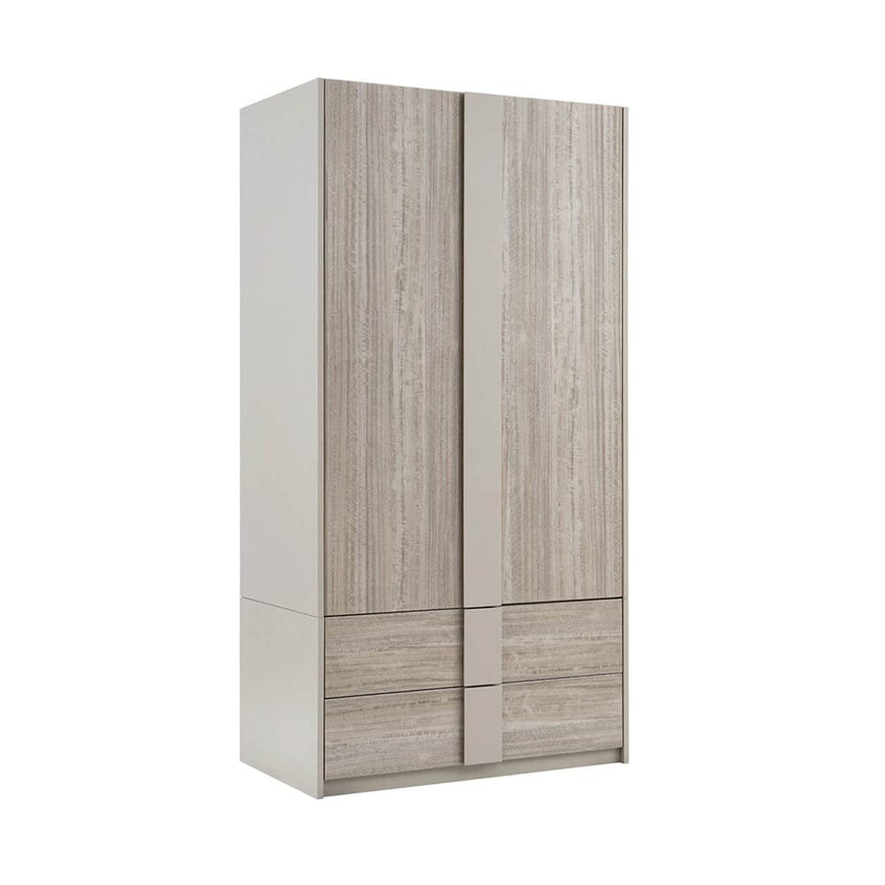 Maya Luxury Greige 2 Door 2 Drawer Wardrobe