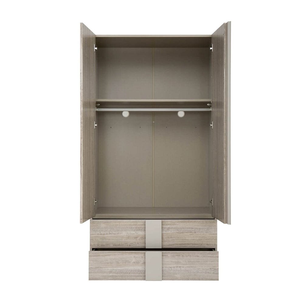 Maya Luxury Greige 2 Door 2 Drawer Wardrobe