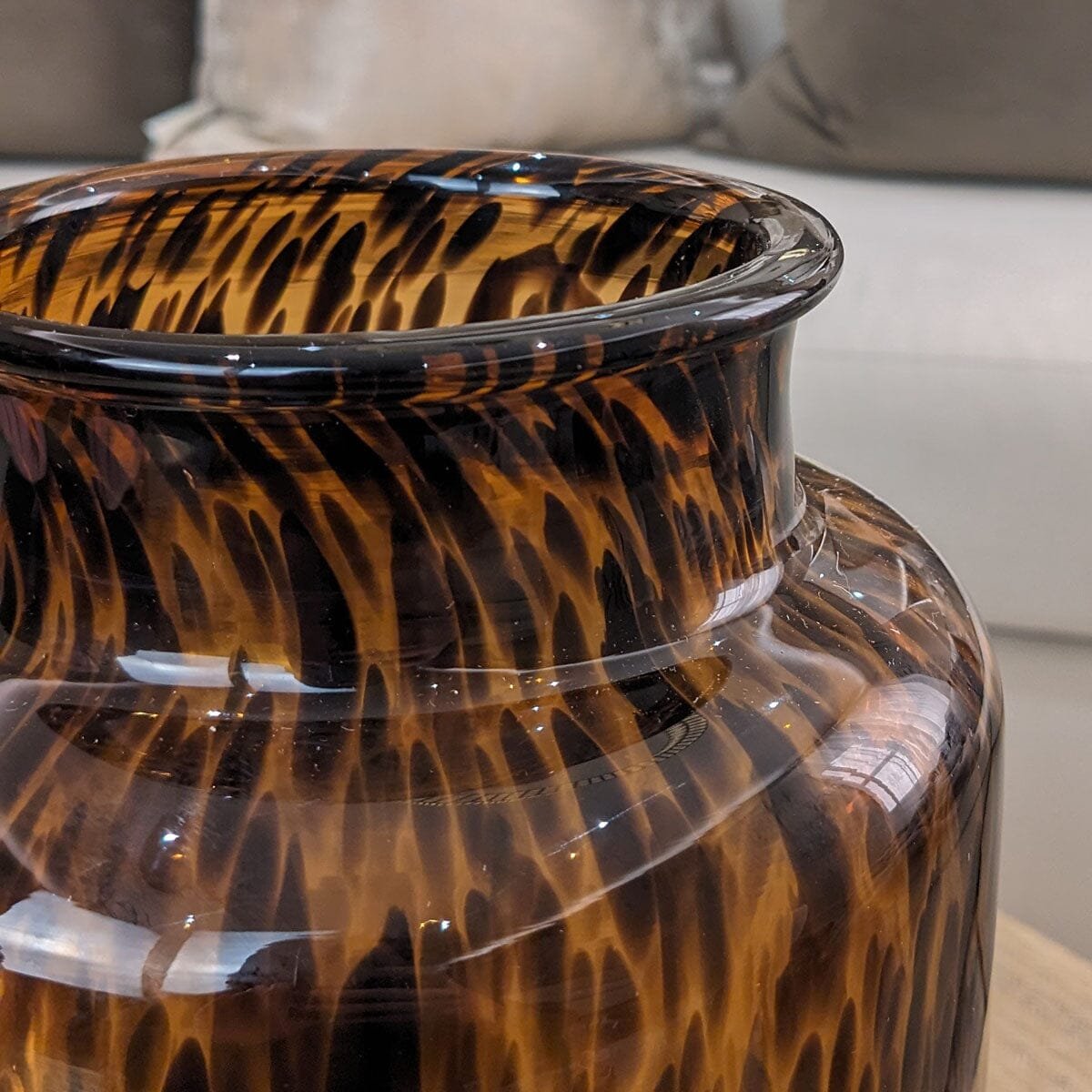Melanie Amber Speckled Glass Decorative Vase