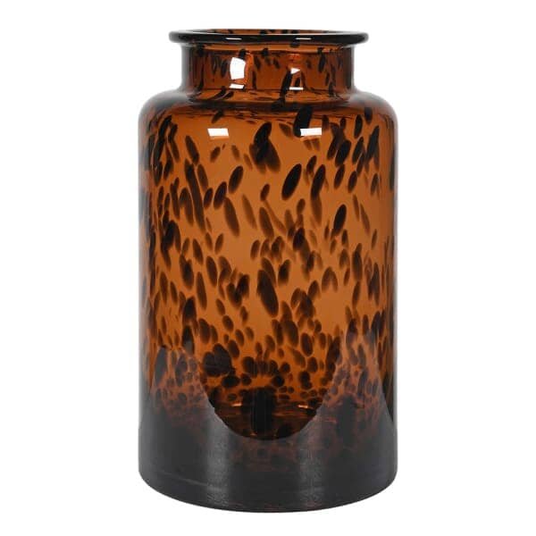 Melanie Amber Speckled Glass Decorative Vase