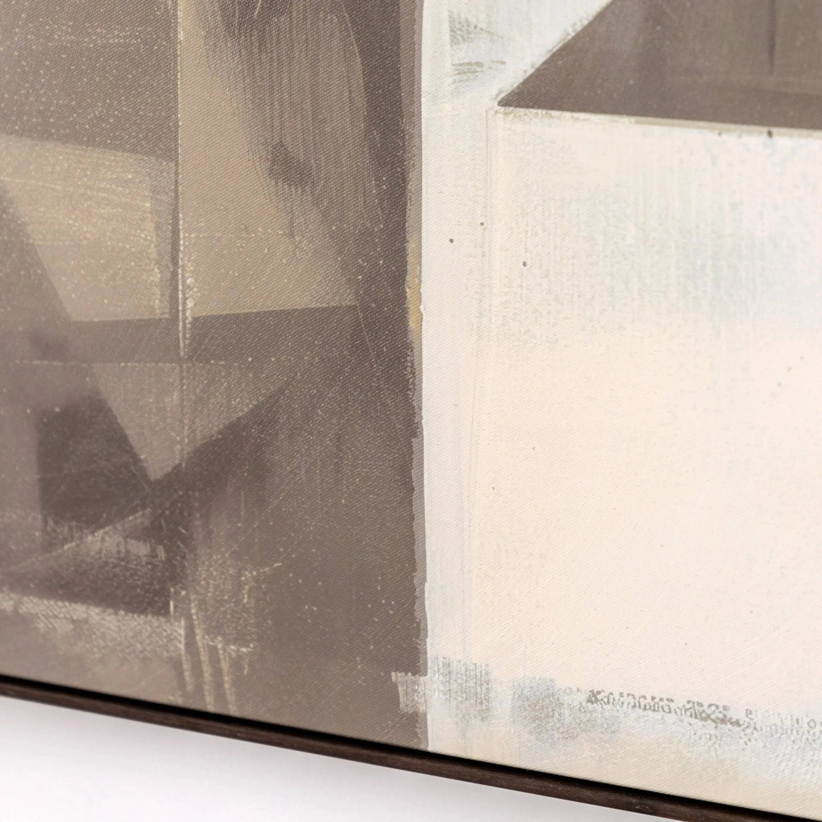 Meridian Taupe Abstract Framed Canvas Wall Art